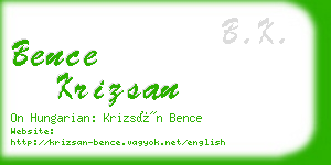 bence krizsan business card